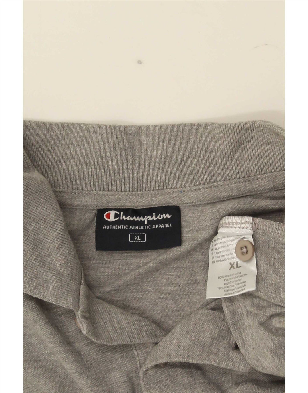 Champion Mens Polo Shirt XL Grey Cotton