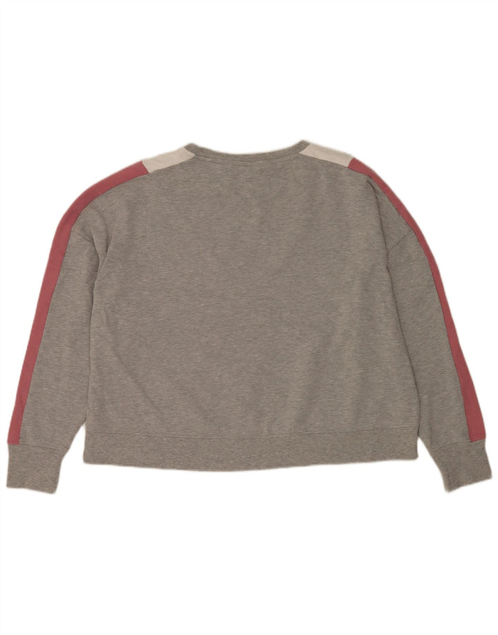 Marks & Spencer Womens Crop Sweatshirt Jumper UK 20 2XL Grey Colourblock