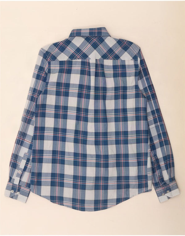 Ben Sherman Mens Shirt Medium Blue Check Cotton