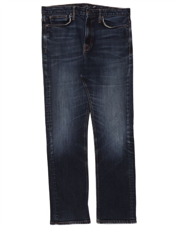 Marks & Spencer Womens Blue Harbour Straight Jeans W36 L31 Navy Blue Cotton