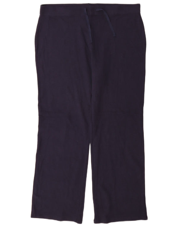Marks & Spencer Womens Tracksuit Trousers UK 18 XL Navy Blue Cotton