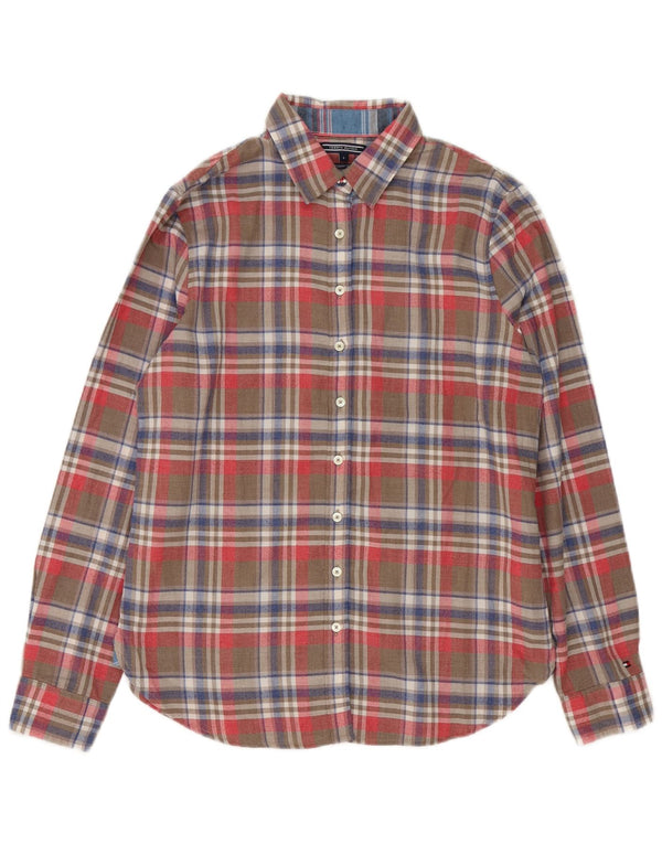 Tommy Hilfiger Womens Flannel Shirt US 8 Medium Multicoloured Check