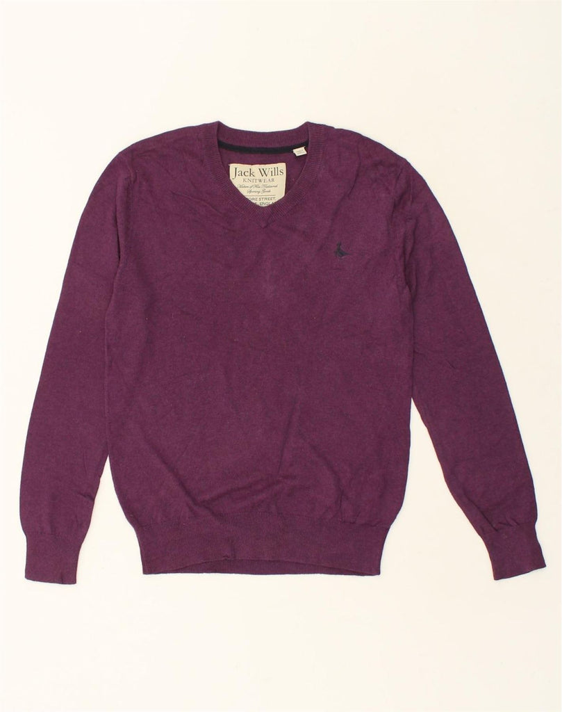 JACK WILLS Mens V-Neck Jumper Sweater XS Purple Cotton | Vintage Jack Wills | Thrift | Second-Hand Jack Wills | Used Clothing | Messina Hembry 