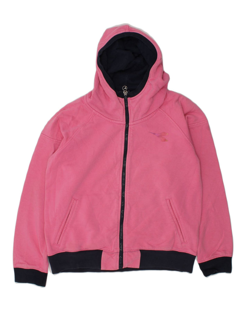 DIADORA Girls Zip Hoodie Sweater 11-12 Years XL Pink Cotton | Vintage Diadora | Thrift | Second-Hand Diadora | Used Clothing | Messina Hembry 