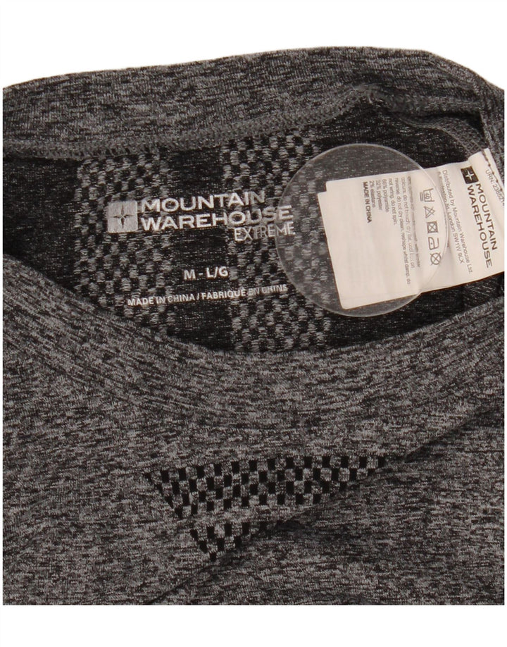 Mountain Warehouse Mens Top Long Sleeve Medium Grey Geometric Polyamide