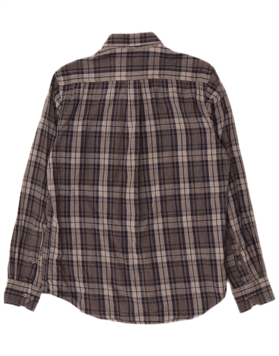 DACK'S Mens Regular Fit Flannel Shirt Small Grey Check Cotton