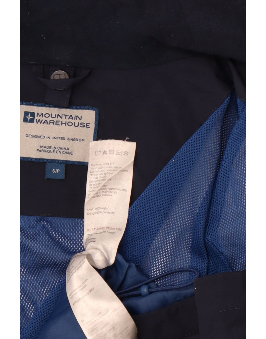 MOUNTAIN WAREHOUSE Mens Rain Jacket UK 36 Small Navy Blue Colourblock