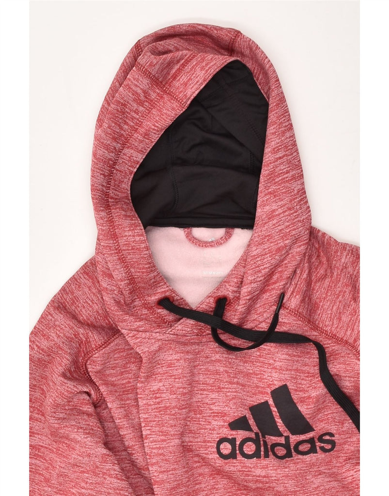 ADIDAS Mens Climawarm Graphic Hoodie Jumper Medium Red Flecked | Vintage Adidas | Thrift | Second-Hand Adidas | Used Clothing | Messina Hembry 