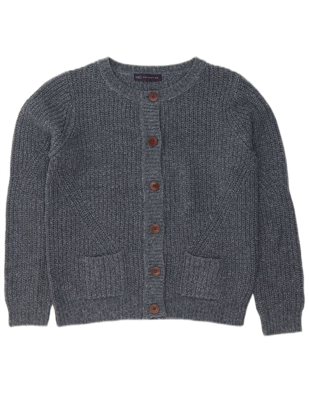Marks & Spencer Womens Cardigan Sweater UK 10 Small Grey Flecked Acrylic
