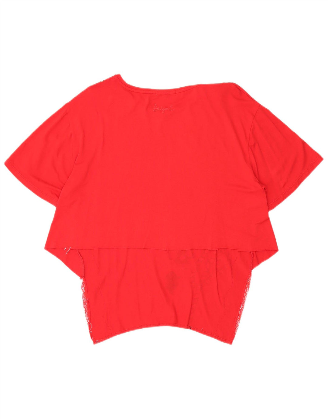 DESIGUAL Womens Asymmetric Blouse Top UK 14 Large Red Floral