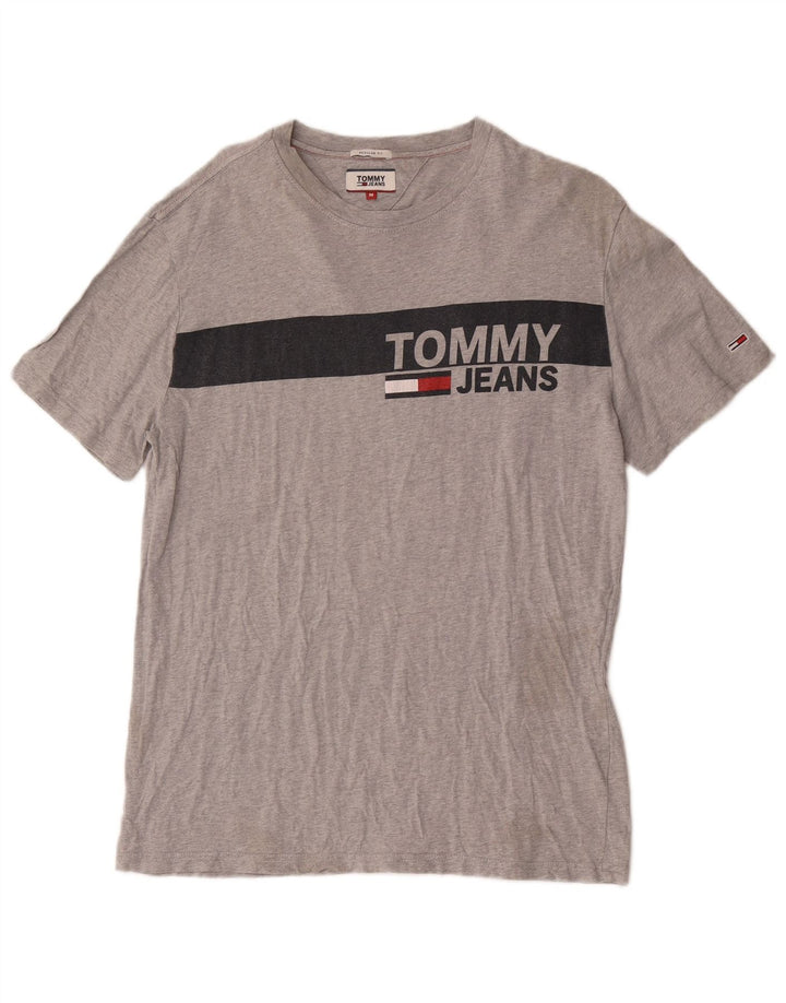 Tommy Hilfiger Mens Regular Fit Graphic T-Shirt Top Medium Grey Cotton