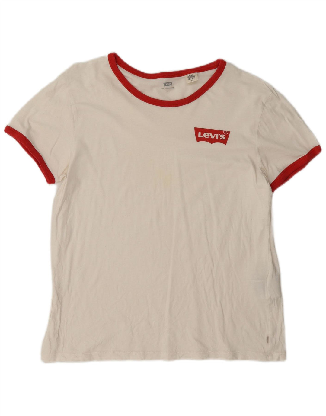 Levi's Womens T-Shirt Top UK 16 Large White Cotton
