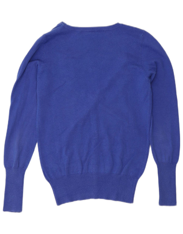 Zara Womens Cardigan Sweater UK 12 Medium Blue