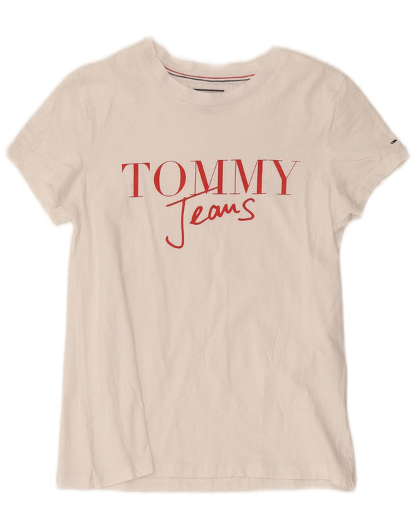 Tommy Hilfiger Womens Graphic T-Shirt Top UK 6 XS White