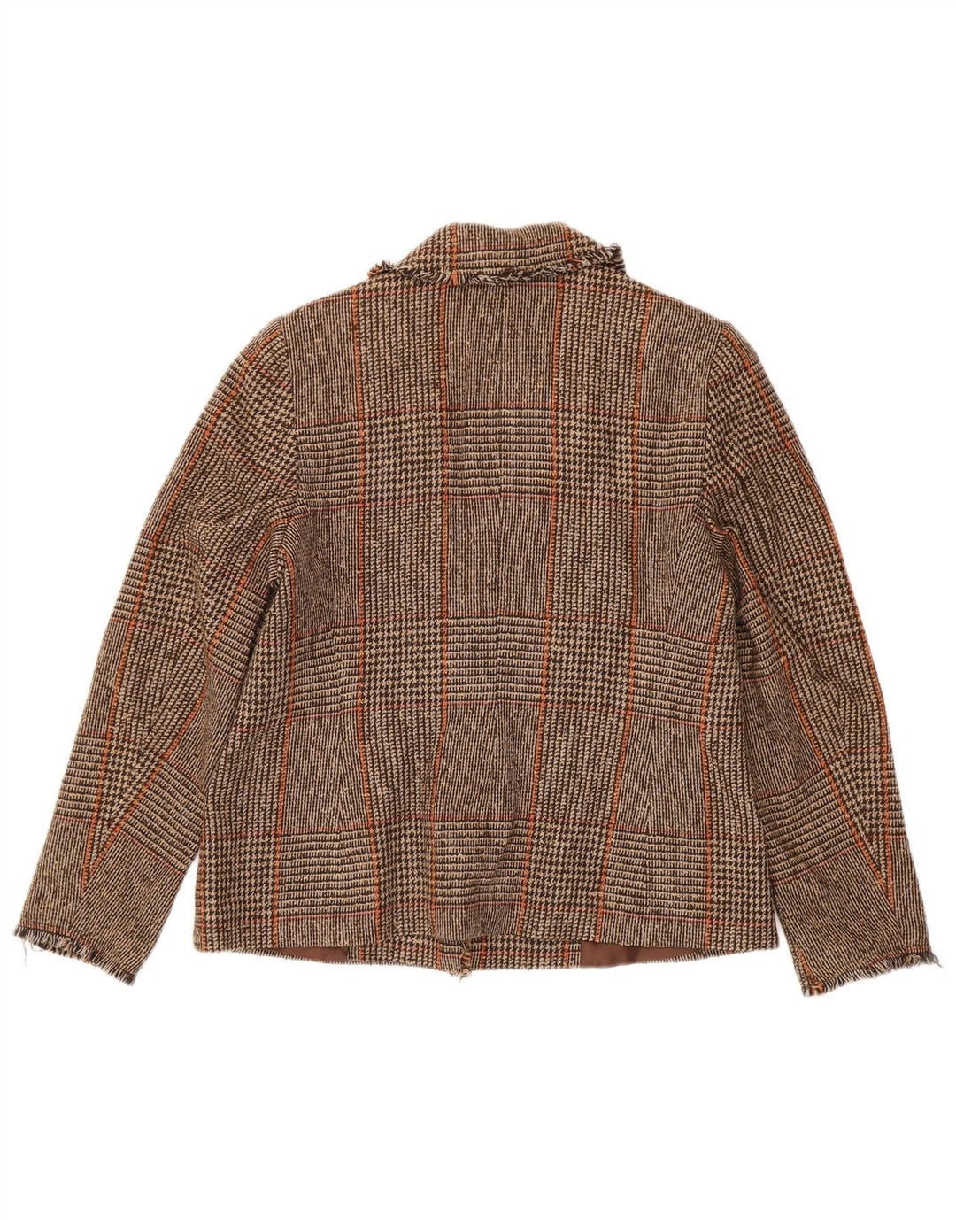 MARKS & SPENCER Womens Blazer Jacket UK 14 Medium  Brown Houndstooth