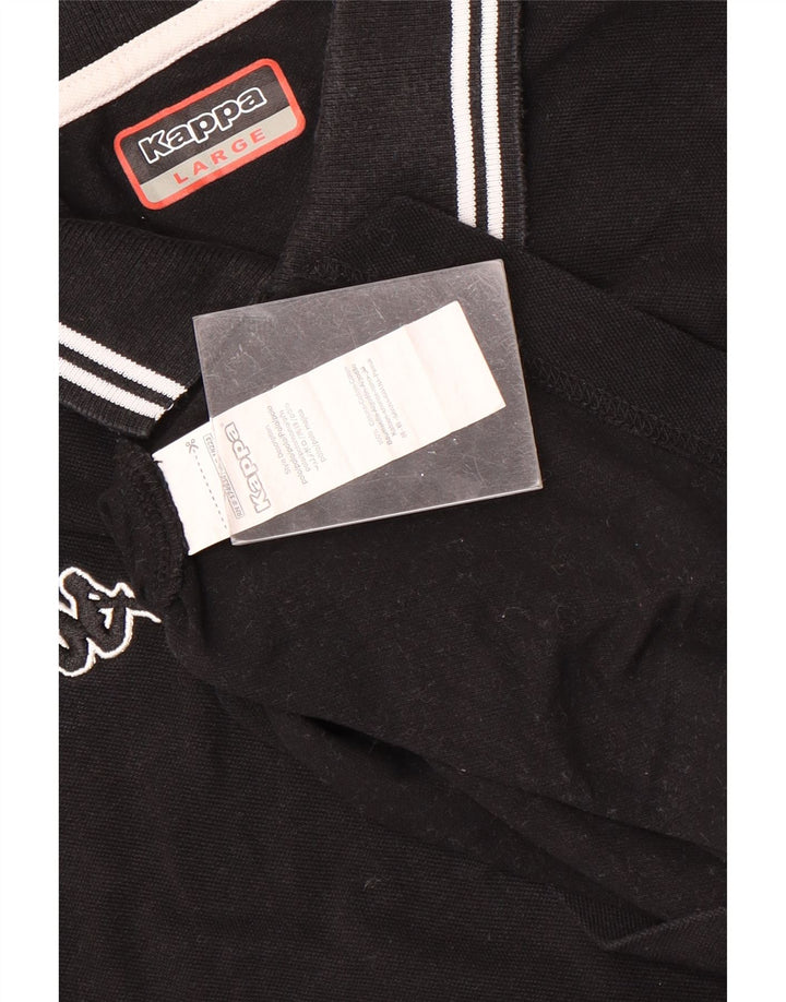 Kappa Mens Polo Shirt Large Black Cotton