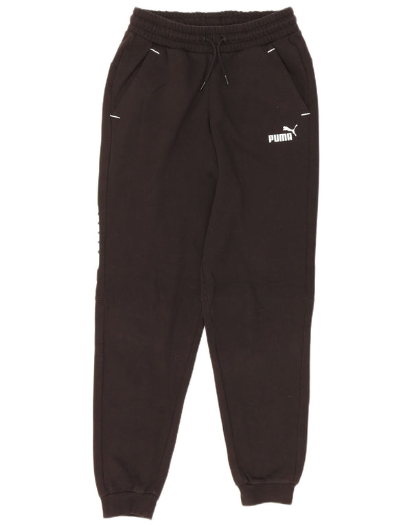 Puma Boys Graphic Tracksuit Trousers Joggers 13-14 Years Black Cotton