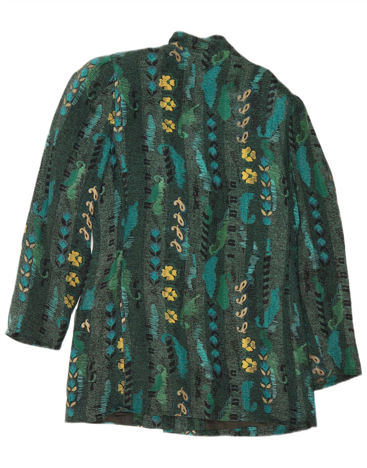 Betty Barclay Womens 6 Button Blazer Jacket EU 38 Medium Green Floral