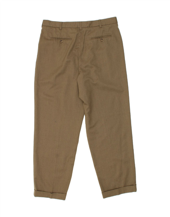 IZOD Mens Slim Suit Trousers W36 L31 Khaki Polyester Vintage Izod and Second-Hand Izod from Messina Hembry 