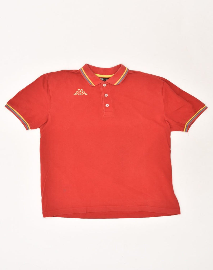 KAPPA Mens Polo Shirt Large Red Cotton | Vintage Kappa | Thrift | Second-Hand Kappa | Used Clothing | Messina Hembry 