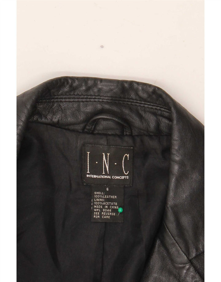 International Concepts Womens Leather Jacket US 6 Medium Black