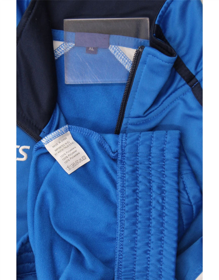 Asics Mens Tracksuit Top Jacket XL Blue Colourblock Polyester