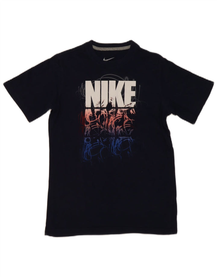NIKE Boys Graphic T-Shirt Top 12-13 Years Large Navy Blue