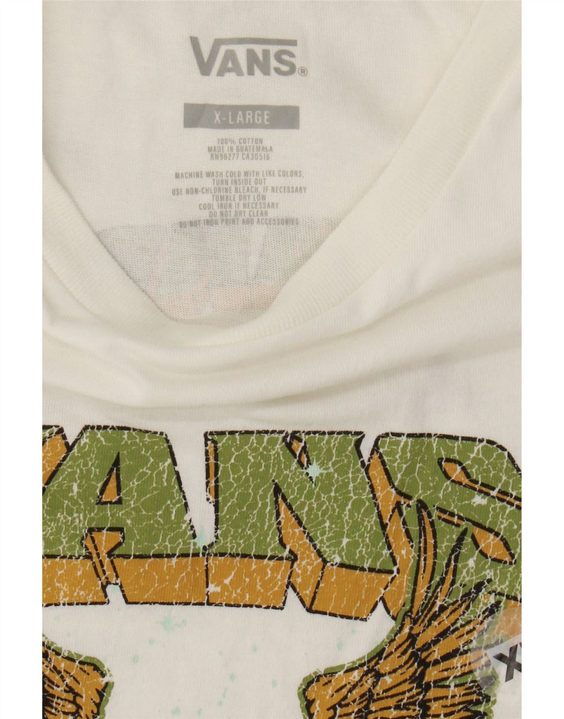 VANS Womens Graphic T-Shirt Top UK 18 XL White Cotton Vintage Vans and Second-Hand Vans from Messina Hembry 
