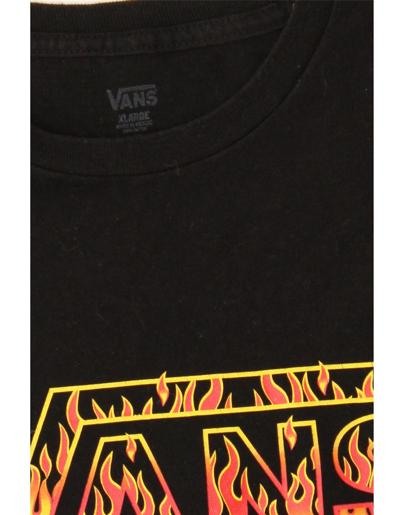 VANS Boys Graphic T-Shirt Top 14-15 Years XL Black Cotton Vintage Vans and Second-Hand Vans from Messina Hembry 