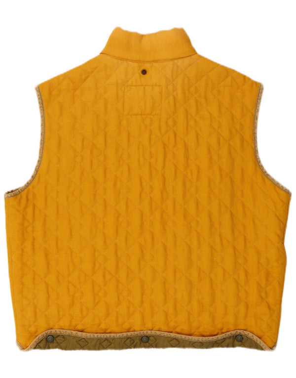 Best Company Mens Quilted Gilet UK 38 Medium Yellow Polyamide