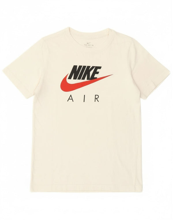 Nike Boys Graphic T-Shirt Top 12-13 Years Large Off White Cotton