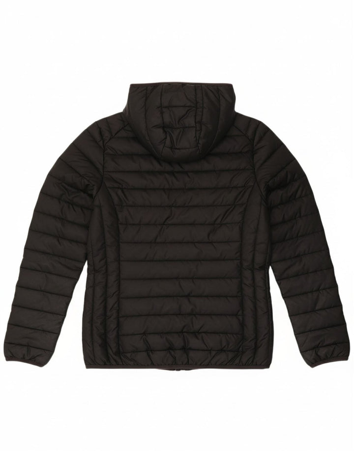 ELLESSE Womens Hooded Padded Jacket UK 12 Medium Black Polyester