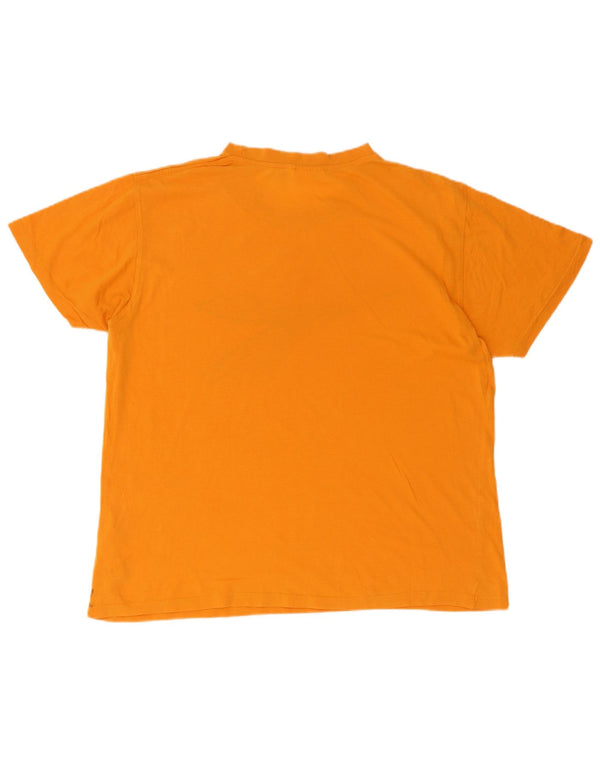 Diadora Mens Graphic T-Shirt Top Large Orange Cotton