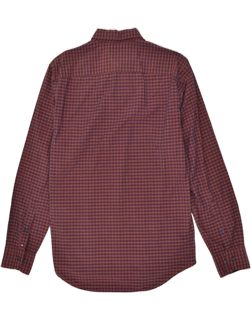 TOMMY HILFIGER Mens New York Fit Shirt Medium Purple Gingham Cotton Vintage Tommy Hilfiger and Second-Hand Tommy Hilfiger from Messina Hembry 