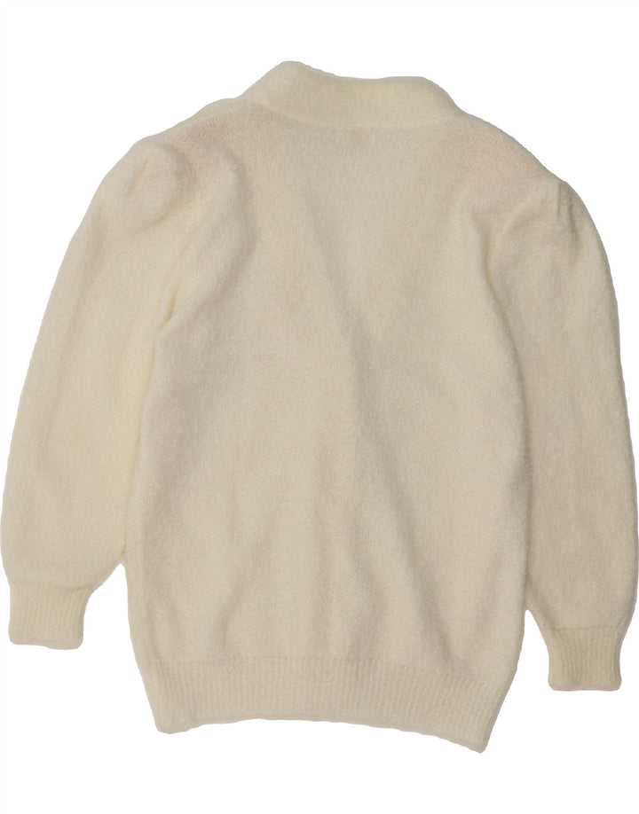 MIRAGE Womens Cardigan Sweater UK 12 Medium White Vintage Mirage and Second-Hand Mirage from Messina Hembry 