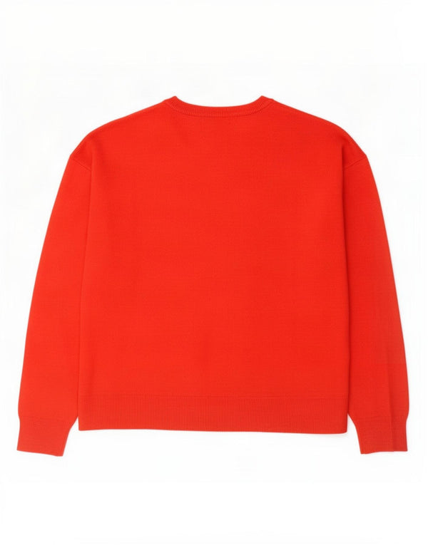 Marks & Spencer Womens Graphic Boat Neck Jumper Sweater UK 18 XL Red