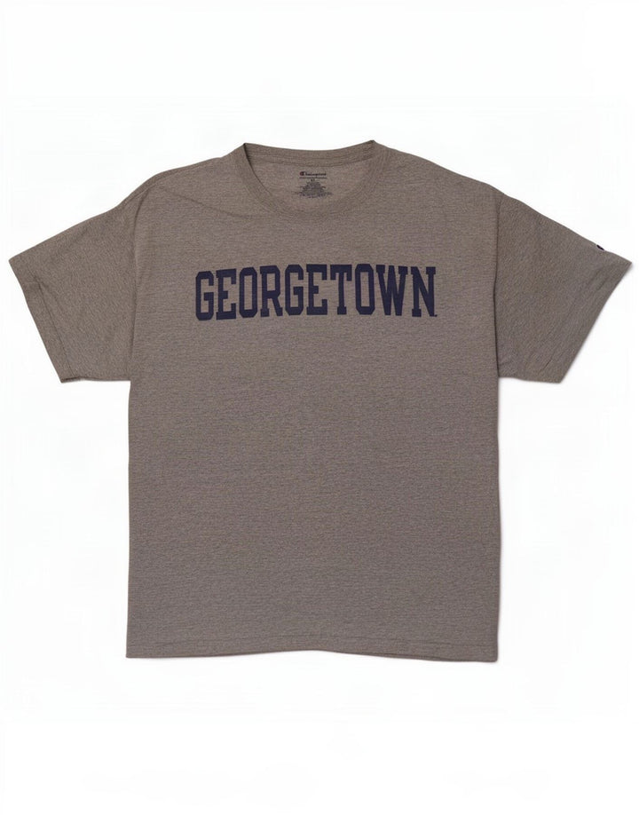 Champion Mens Georgetown Graphic T-Shirt Top XL Grey Cotton
