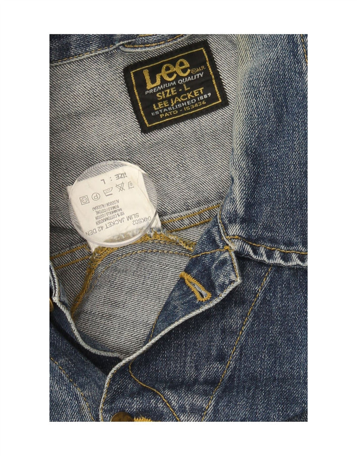 LEE Mens Denim Jacket UK 40 Large Blue Cotton