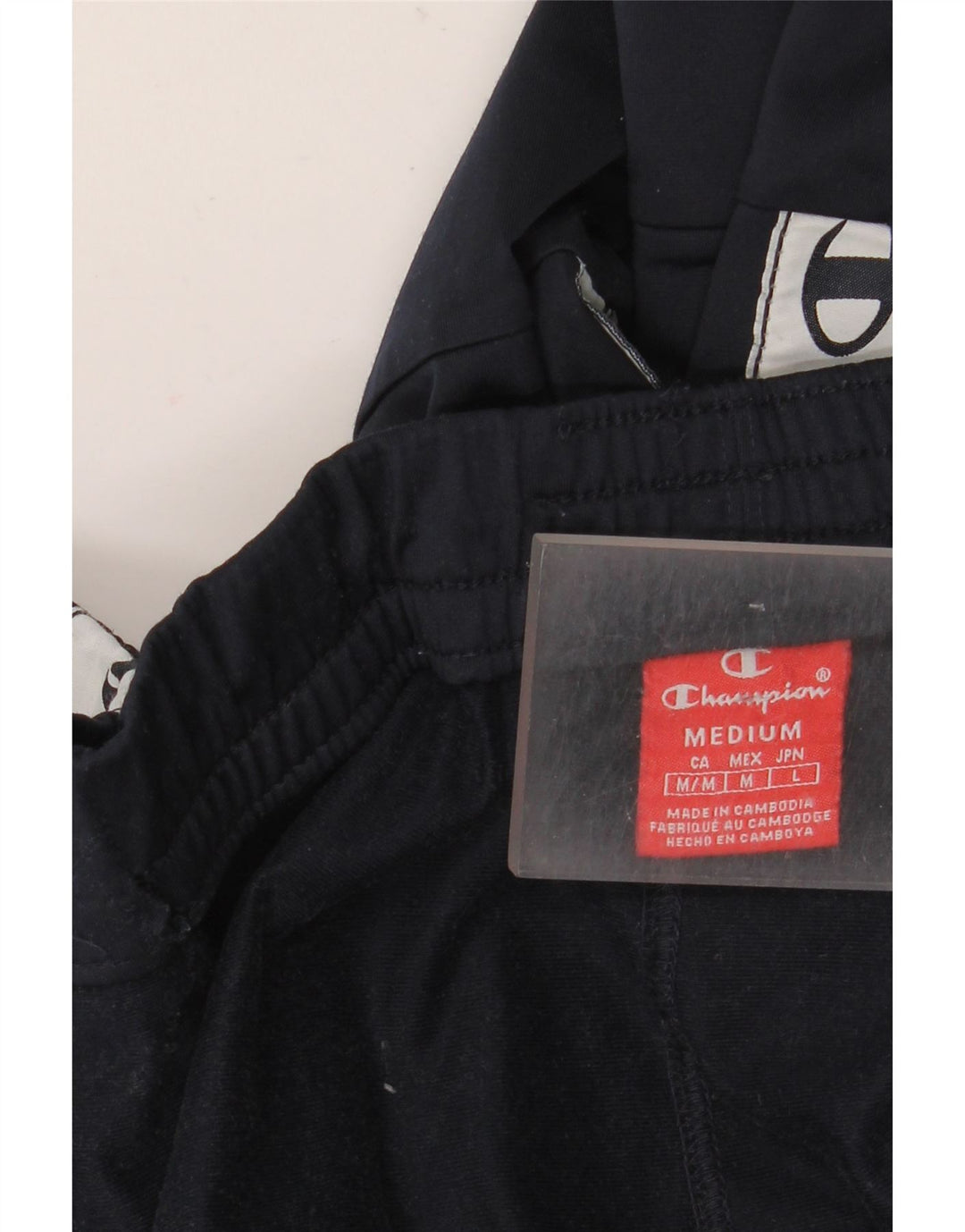 Champion Mens Graphic Tracksuit Trousers Medium  Navy Blue Colourblock