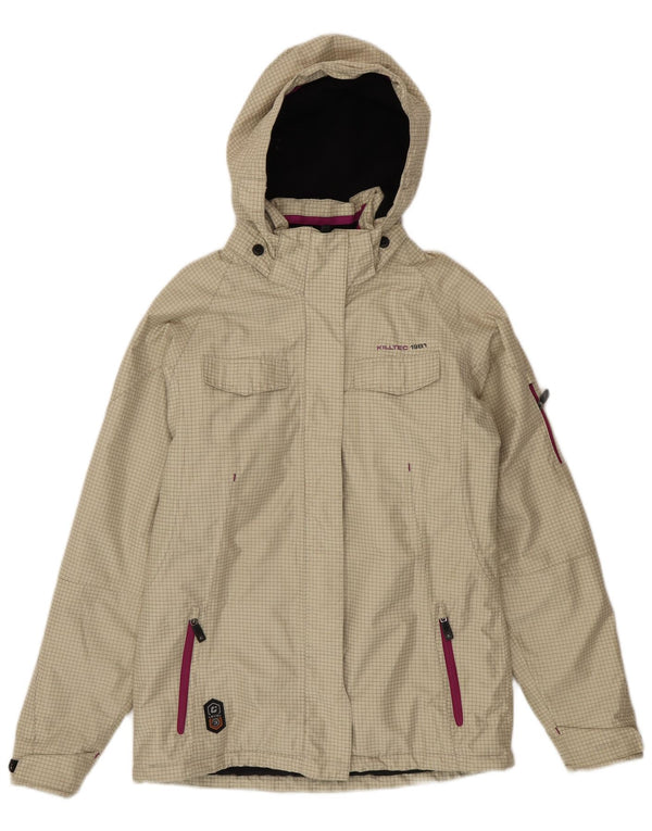 Killtec Girls Windbreaker Jacket 15-16 Years Beige Check Polyester