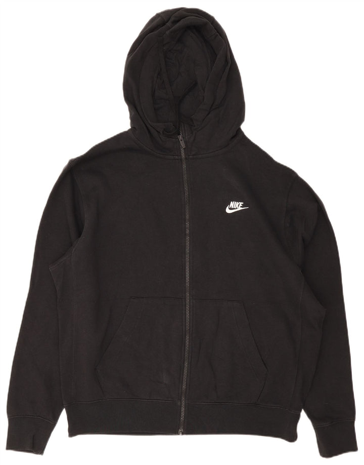 Nike Mens Zip Hoodie Sweater Large Black Cotton