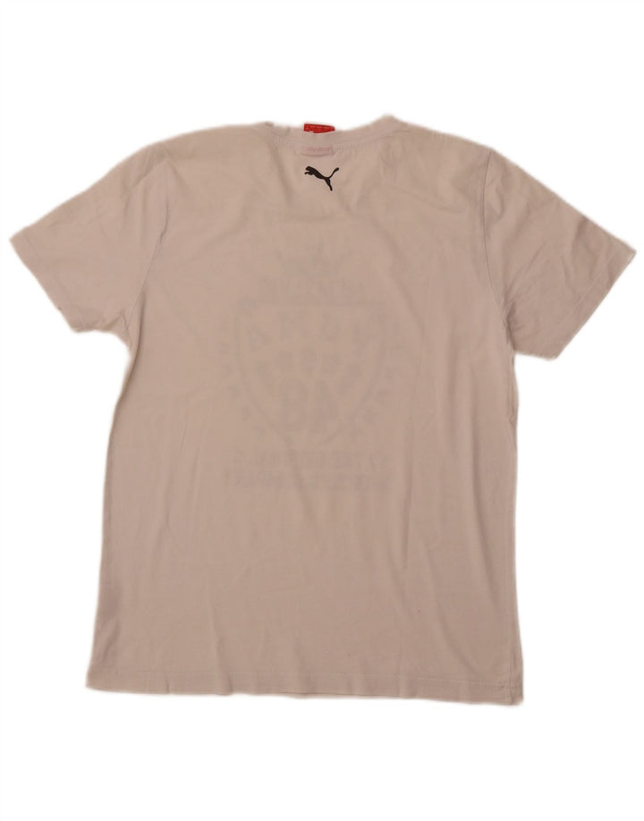 PUMA Mens Graphic T-Shirt Top Small White Cotton