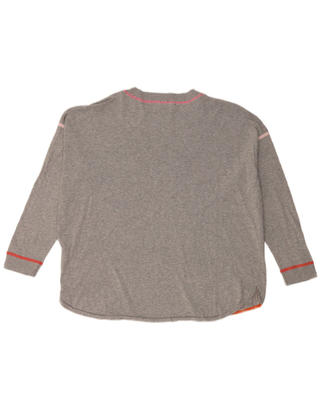 Tommy Hilfiger Womens Oversized Crew Neck Jumper Sweater UK 16 Large Grey