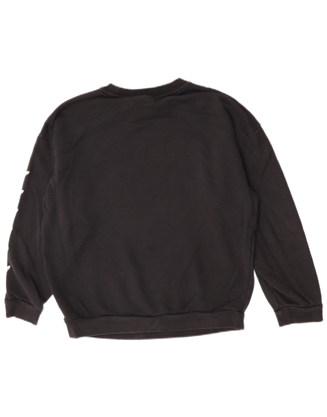 Adidas Womens Graphic Oversized Sweatshirt Jumper UK 12 Medium Black Cotton