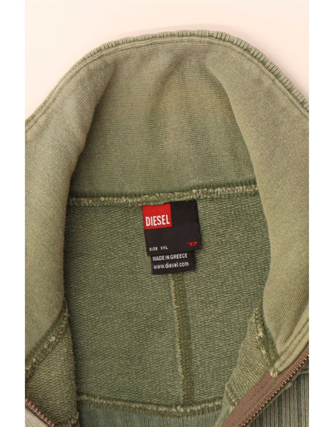 Diesel Mens Cardigan Sweater 2XL Green Cotton