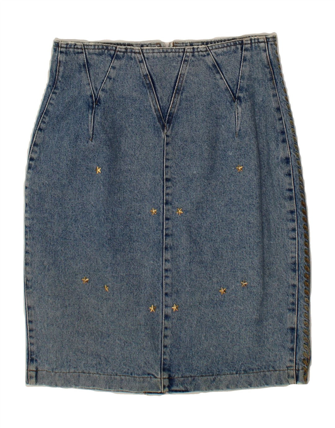 ROCCOBAROCCO Womens Denim Skirt IT 46 Large W30  Blue Cotton Vintage Roccobarocco and Second-Hand Roccobarocco from Messina Hembry 