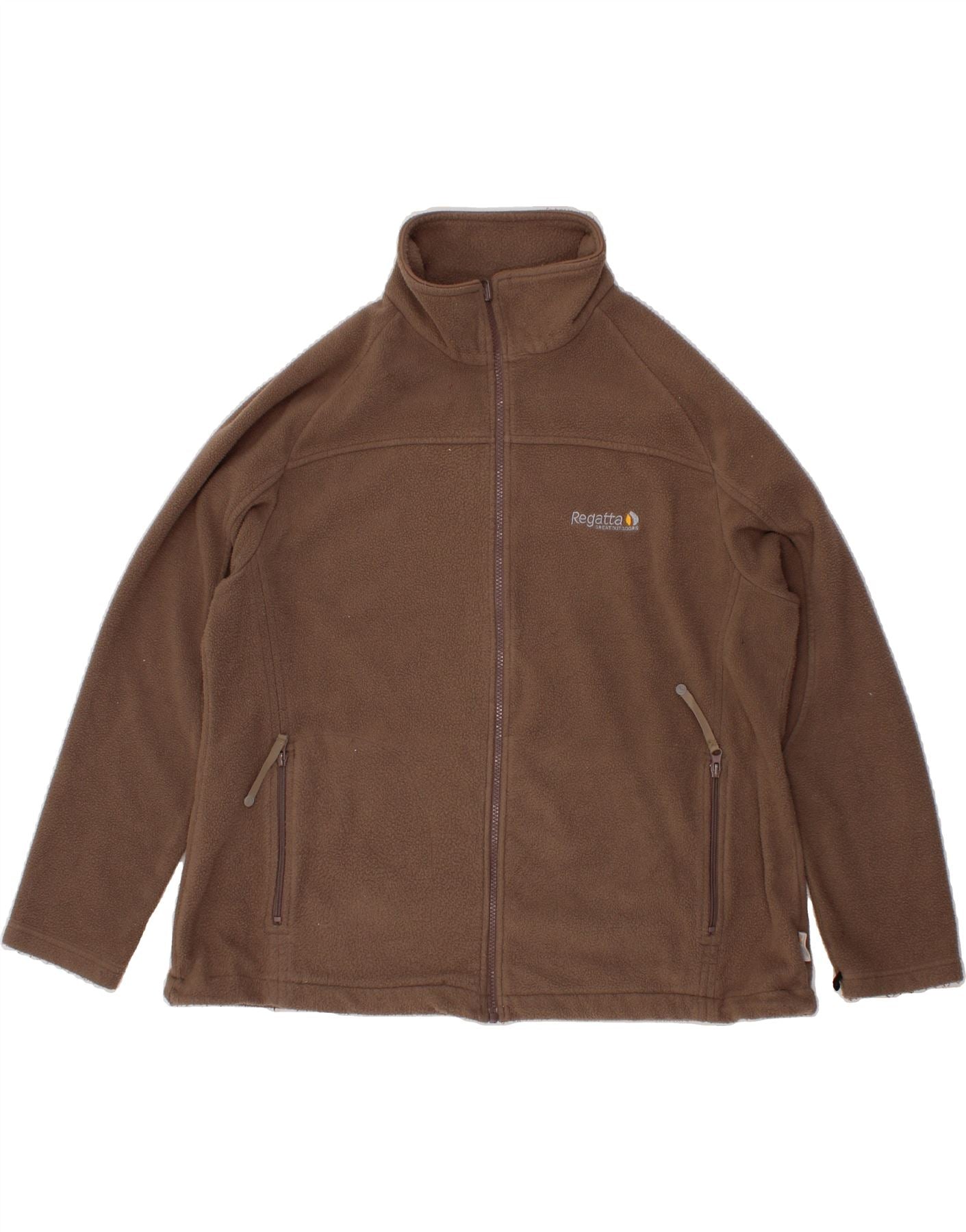 REGATTA Womens Fleece Jacket UK 20 2XL Brown Polyester Vintage
