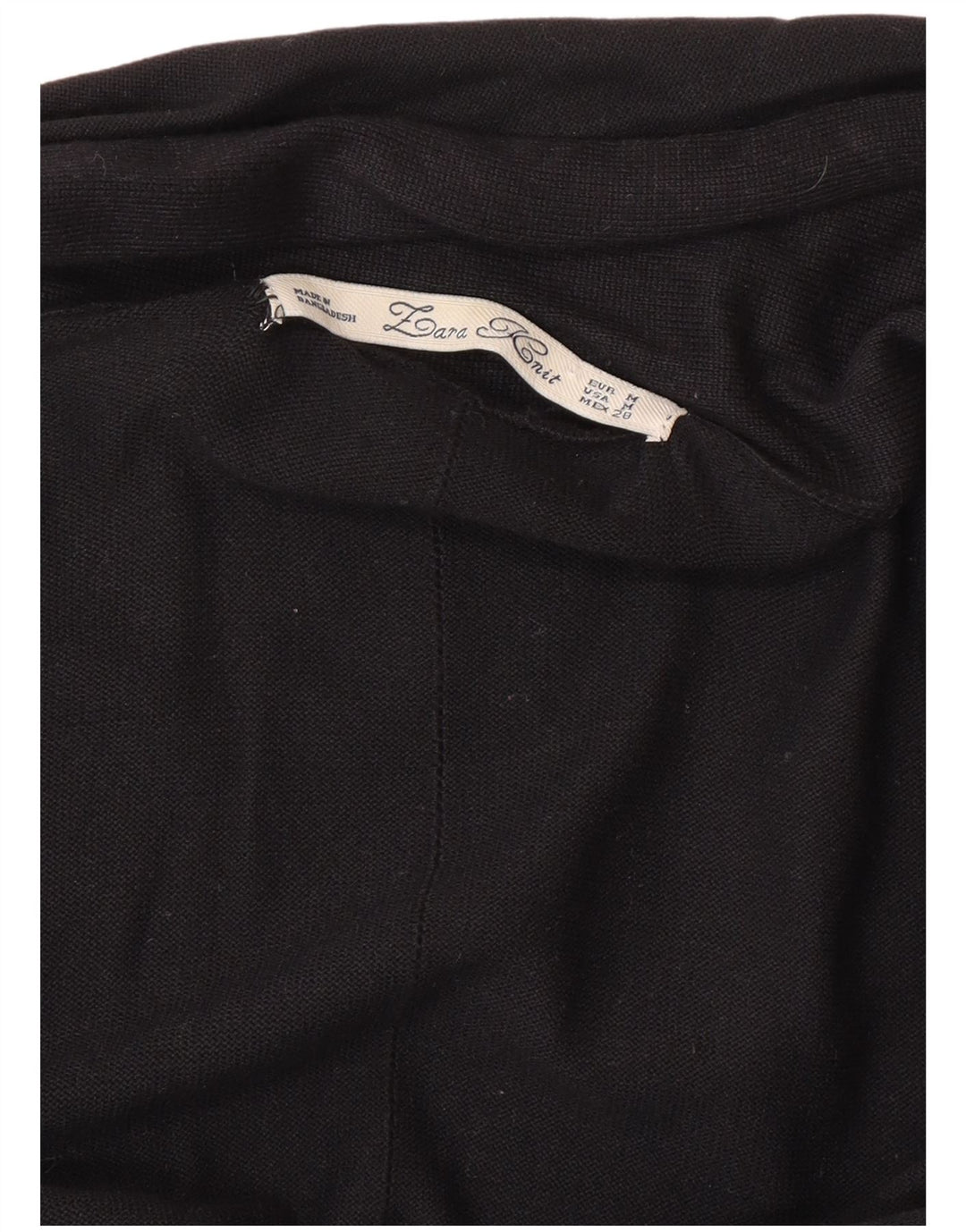 Zara Womens Open Cardigan Sweater UK 12 Medium Black