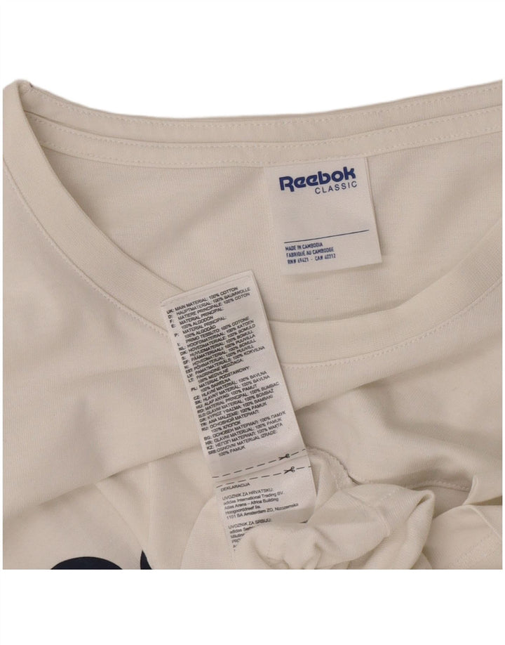 Reebok Mens Classic Graphic T-Shirt Top Large White Cotton