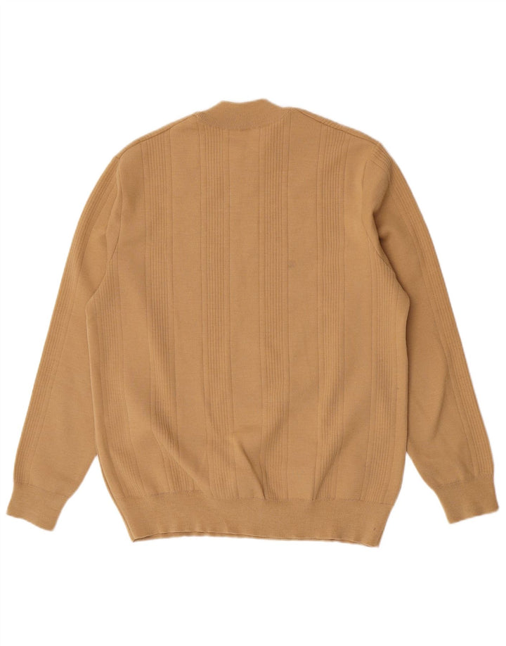 Vintage Mens Crew Neck Jumper Sweater Medium Brown